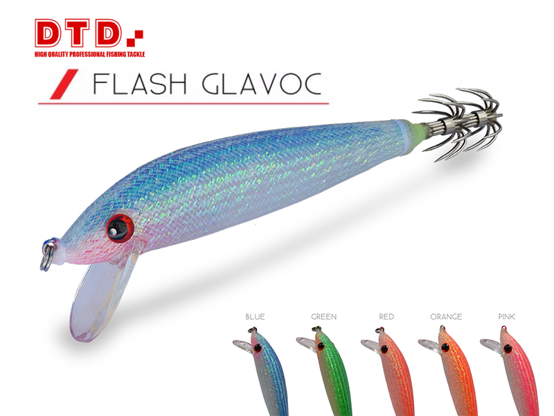 DTD Trolling Squid Jig Flash Glavoc (Size: 90mm, Color: Orange)
