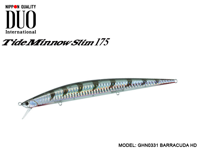 DUO Tide-Minnow Slim 175 Lures (Length: 175mm, Weight: 27g, Color: GHN0331  Barracuda HD) [DUOTMS175-DHN0331] - €23.74 : , Fishing Tackle  Shop