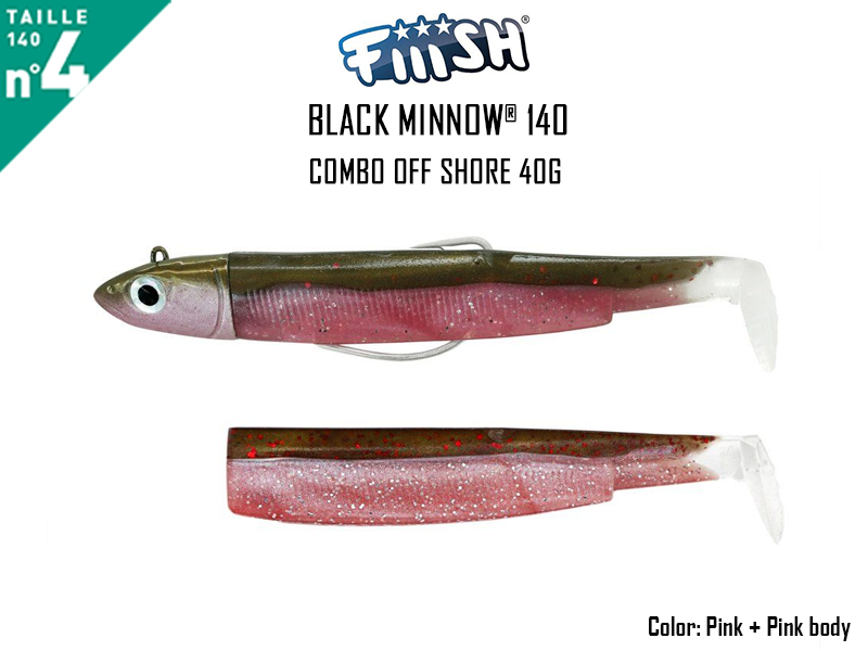 FIIISH Black Minnow 140 - Combo Off Shore (Weight: 40gr, Color: Pink + Pink body)