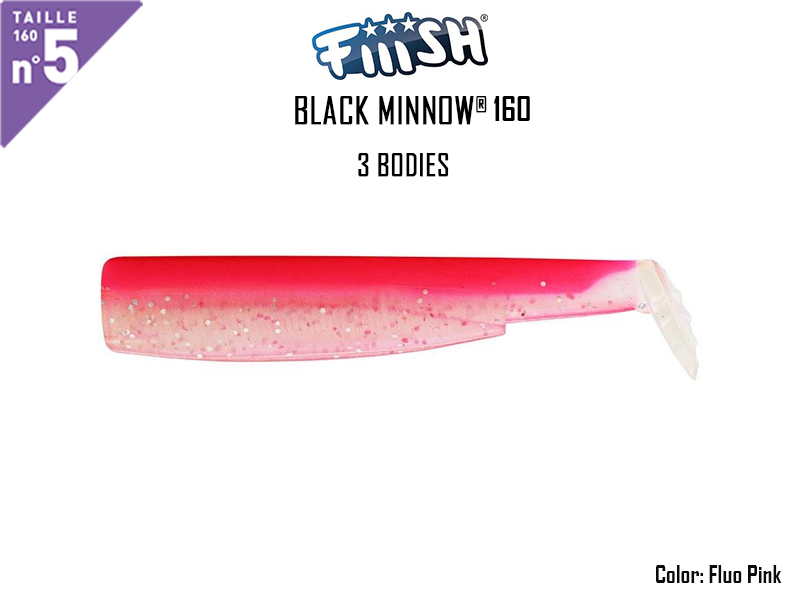 FIIISH Black Minnow 160 Bodies - 3 Bodies Pack ( Color: Fluo Pink, Pack: 3pcs)