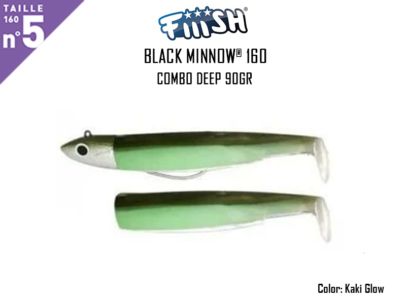 Combo Black Minnow 90mm Green Glitter Off Shore 10g