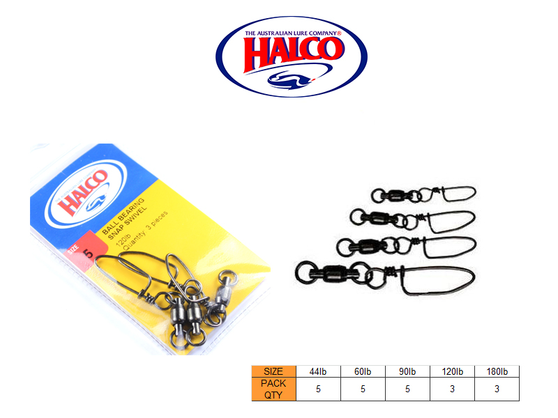 Halco Ball Bearing Snap Swivel (#2, BS:44lb, Pack: 5) [HALC6127] - €5.90 :  , Fishing Tackle Shop