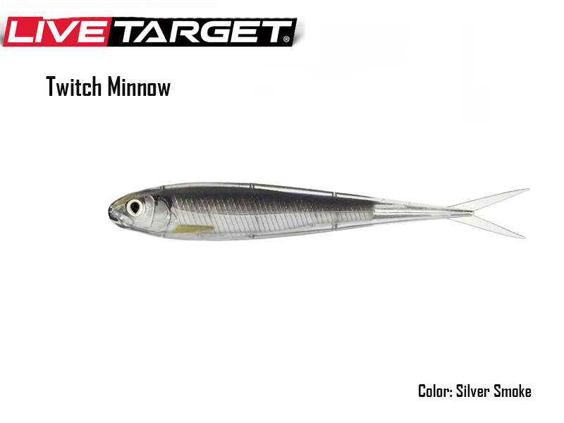 Live Target Twitch Minnow (Size: 100mm, Color: Silver Smoke, Pack