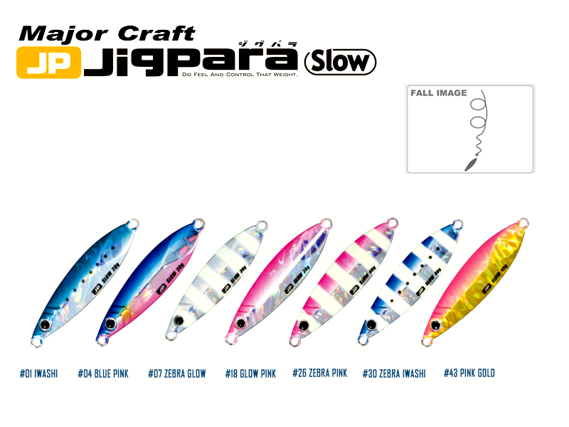 Major Craft JigPara Slow (Color:#30 Zebra Iwashi, Weight: 60gr)