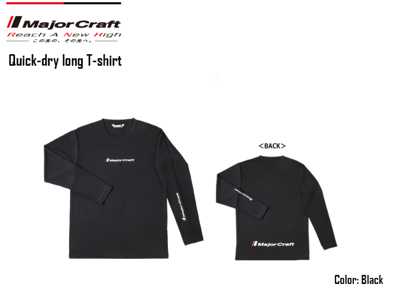 Major Craft Quick-dry long T-shirt( Color: Black, Size: M)