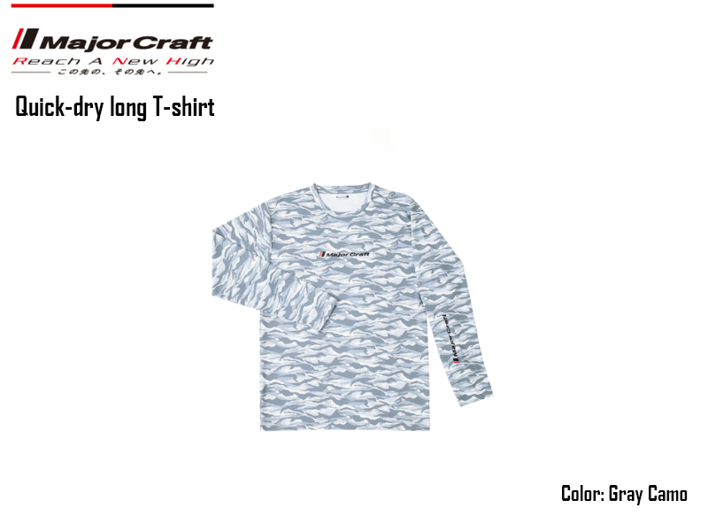 Major Craft Quick-dry long T-shirt( Color: Grey Camo, Size: M)
