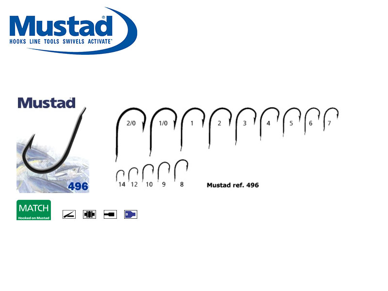 Mustad Soft Bait Hooks (Size: 2/0, Pack: 25) [MUST00496:11393