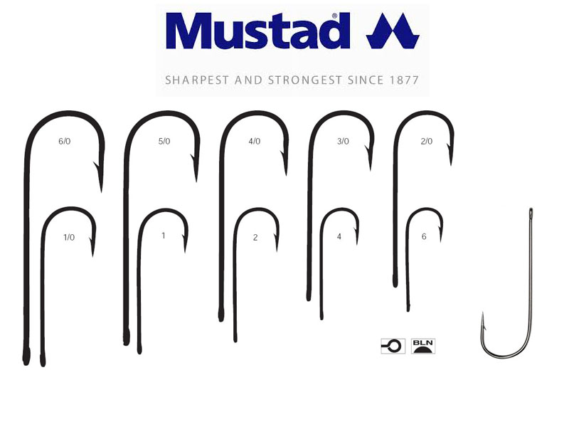 Mustad 3261NPBLN Aberdeen Hooks (Size: 12, Pack: 25