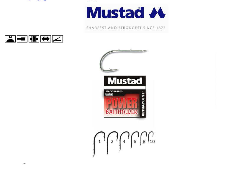 Mustad 5933NP-BR Baitholder Bronze Hooks (Size:6, Pack: 10