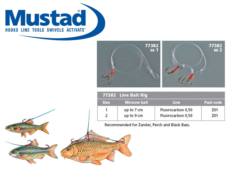 Mustad Live Bait Rig (Size: 1, Pack: 1) [MUST77382] - €2.80 :  , Fishing Tackle Shop