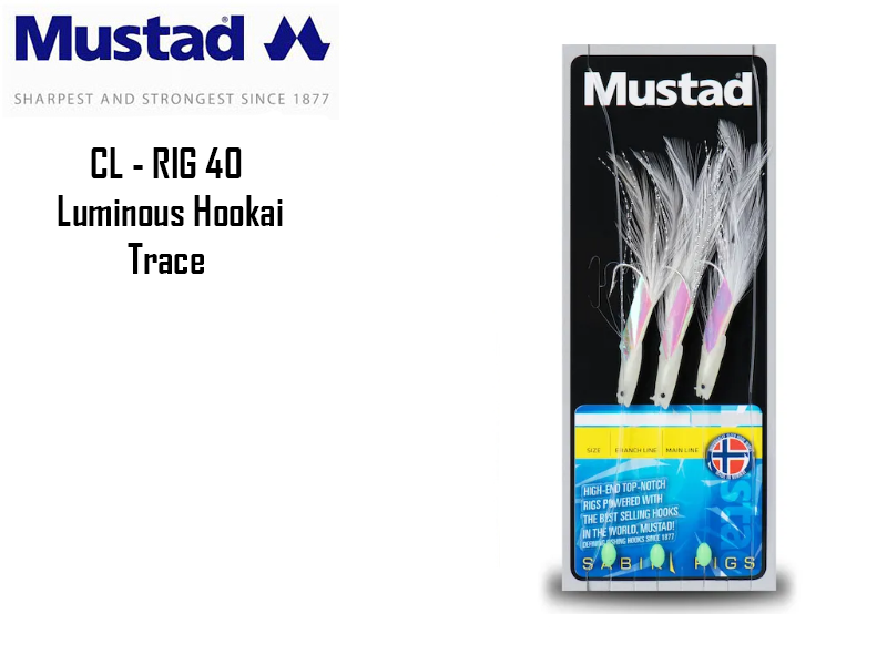 Mustad CL-RIG 40 Luminous Hookai Trace Size:1/0