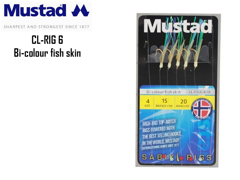 Mustad CL-RIG 6 Bi-colour Fish Skin Size:6 [MUSTCL-RIG6-6-10