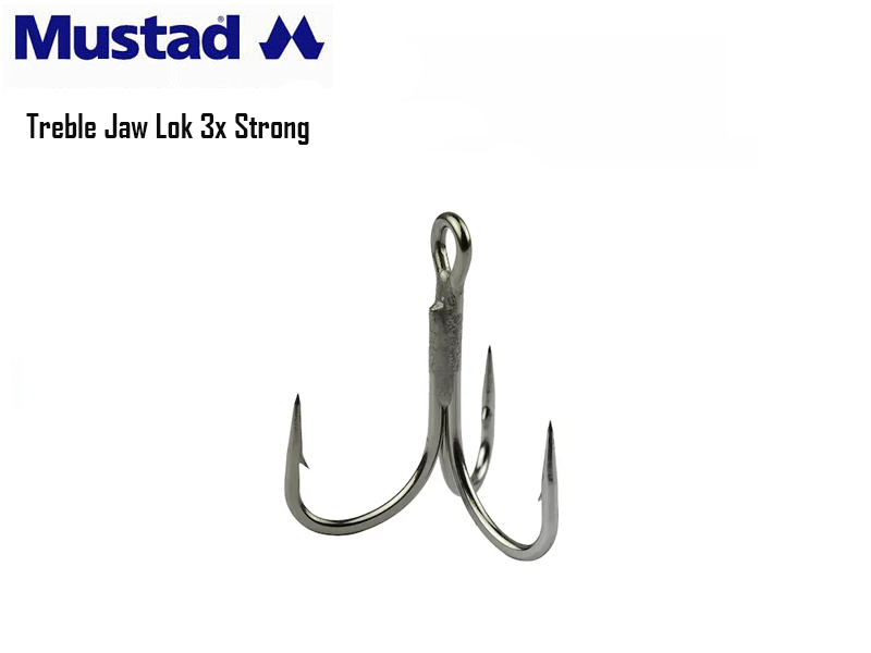 Mustad JL73NP Jaw Lok 3x Stong Treble (Size: 3/0, Pack: 6pcs