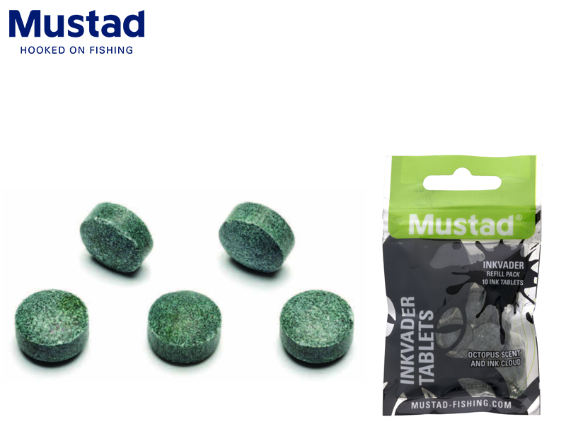 Mustad Inkvader Tablet Refill (Material: Green Pumpkin, Size: S, Pack: 10pcs)
