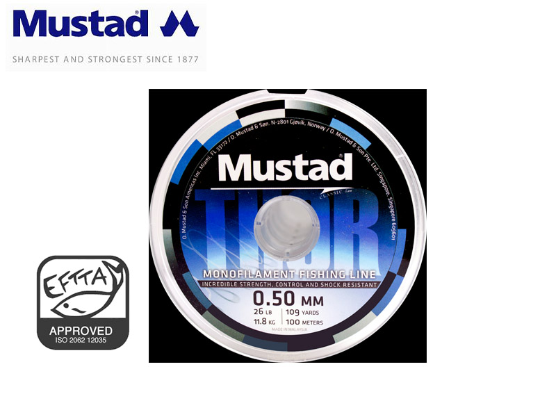 Mustad Thor Clear Monofilament 100mt (Size:0.20mm, Test: 2.73kg)  [MUSTML001-100:23165] - €2.02 : , Fishing Tackle Shop