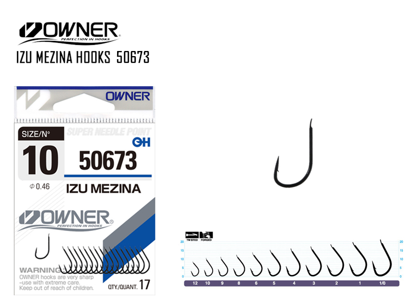 Owner 50673 Izu Mezina BK Hooks (Size: #8, Pack: 16pcs) [MSO50673