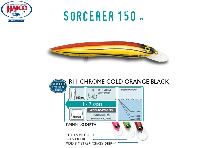 Halco Sorcerer 150DD (150mm, 30g, Color: #R1) - Click Image to Close