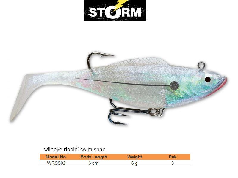 Storm Wildeye Rippin´ Swim Shad (Length: 6cm, Weight: 6g, Pack: 3, Colour: PPHT)