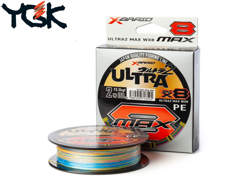 YGK X-Braid Ultra Max WX8 (PE:1.5, Strength:28lbs, Length:150m, Color:  Multicolor) [YGKX047/1.5] - €17.97 : , Fishing Tackle Shop