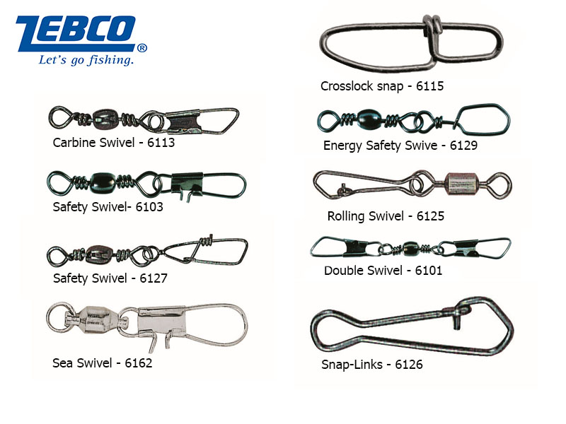 Zebco 6128 Safety Swivel (#10, BS: 28kg, 5pcs) [ZEBC6128010] - €0.68 :  , Fishing Tackle Shop