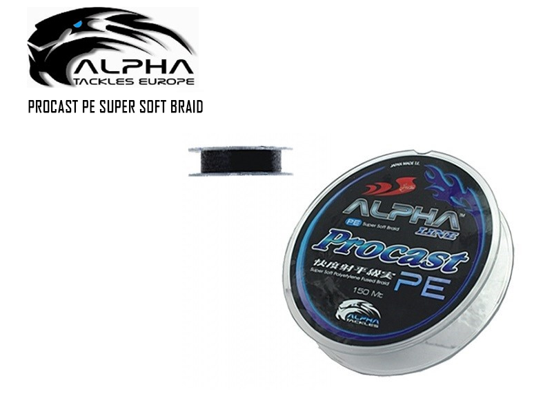 Alpha Tackle Procast PE Super Soft Braid (Size: 0.18mm, Color: Gray, Length: 150mt)