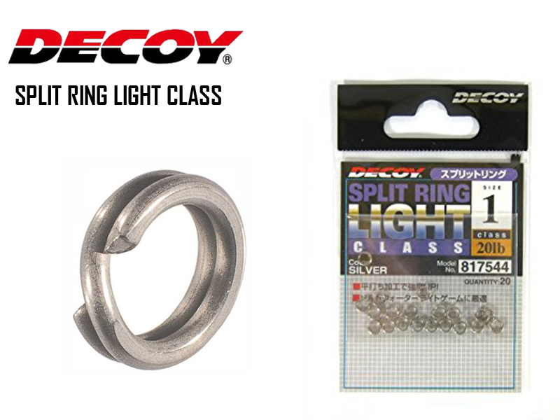 Decoy Split Ring Light Class Silver (Size:#2, Strength:30lb, Pack: 20pcs)  [DECOY817551] - €3.57 : , Fishing Tackle Shop
