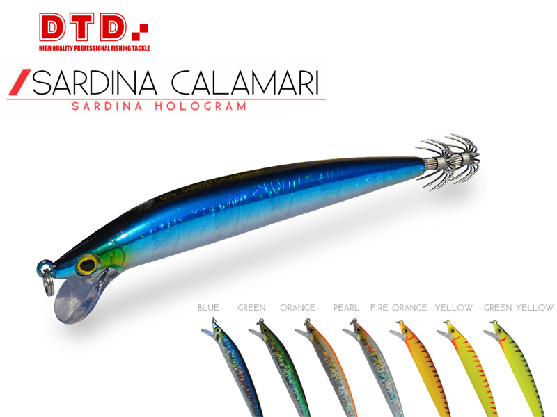 DTD Trolling Squid Jig Sardina Calamari (Length: 130mm, Color: Fire Orange)  [DTD30312/FO] - €8.52 : , Fishing Tackle Shop