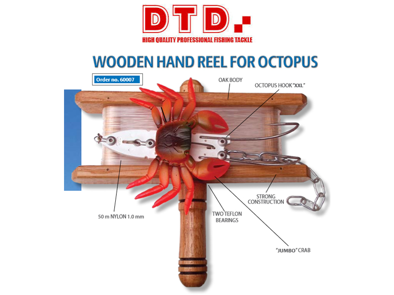 DTD Wooden Hand Reel for Octopus [DTD6008] - €14.40 : Tackle4all