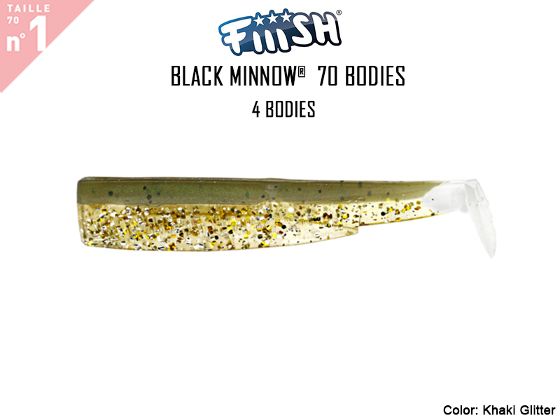 FIIISH Black Minnow 70 Bodies - 4 Bodies Pack ( Color: Kaki Paillete, Pack: 4pcs)