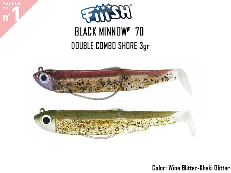 FIIISH Black Minnow 70 Double Combo Shore (Weight: 3gr, Color: Wine Glitter  - Khaki Glitter) [FIIISHBM904] - €11.01 : , Fishing Tackle  Shop