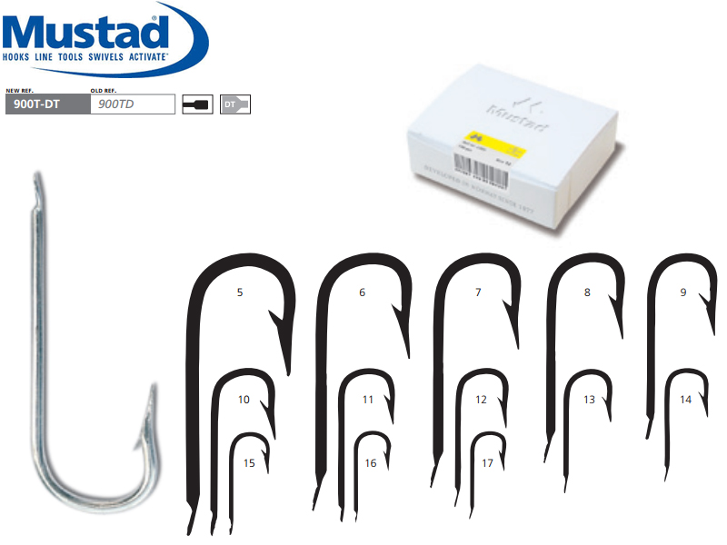 Mustad 900T-DT Round Bend Sea Hooks (Size: 11, Pack: 100) Mustad 900T-DT  Round Bend Sea Hooks [MUST900TDT-116:11317 ] : , Fishing  Tackle Shop