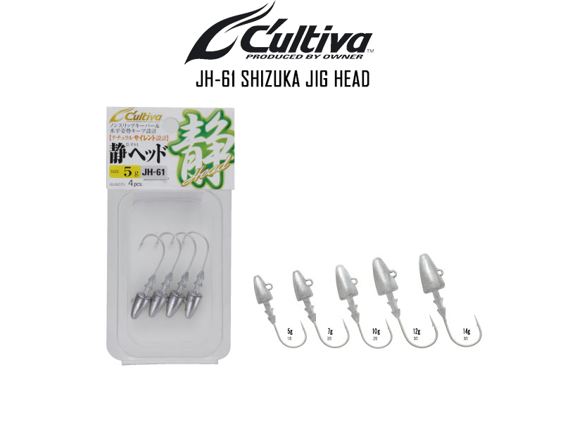 Owner JH-61 Shizuka Jig Head(Jig Weight: 16gr, Hook Size: 4/0