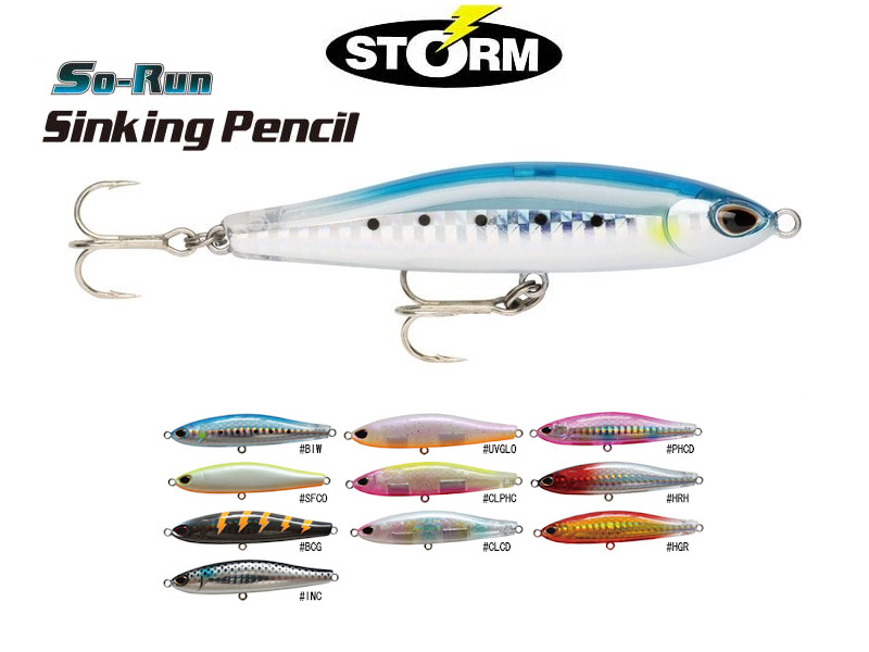 Storm So-Run Sinking Pencil 80S (Length: 8cm, Weight: 18gr, Colour: UVGLO)