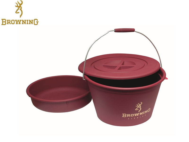 Browning Groundbait Bucket with lid and bowl (30 Liters)