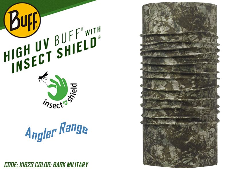 BUFF Angler Range High UV with Insect Shield (Color: 111623 Bark Military)