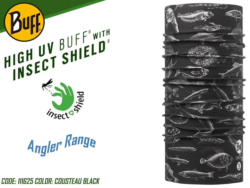 BUFF Angler Range High UV with Insect Shield (Color: 111625 Cousteau Black)