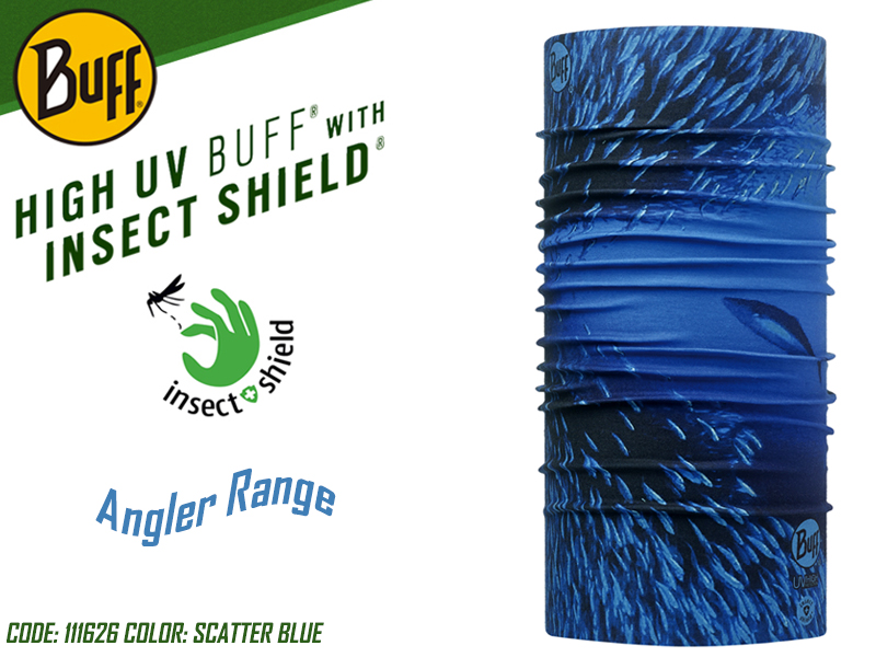 BUFF Angler Range High UV with Insect Shield (Color: 111626 Scatter Blue)