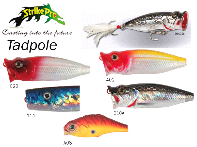 Strike Pro Tadpole Popper (Model: SH-002B, Color: 114, Body Length: 4.5cm, Weight: 4gr, Hook-VMC: 9649-NI-12)