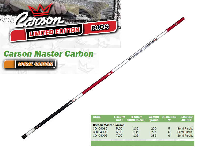 Carson Master Carbon Telescopic Whips (6.00m, Weight: 295gr)