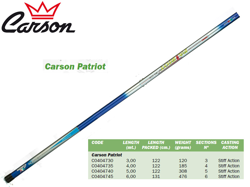 Carson Patriot Telescopic Whips (6.00m, Weight: 476gr)