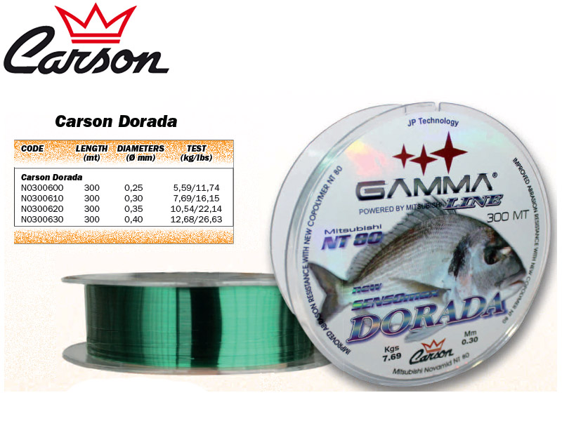 Carson Dorada Lines (Size: 030mm, Test: 7,69kg/16,15lb, Length: 300m)
