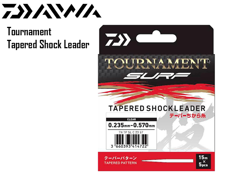 Daiwa Tournament Tapered Shock Leader (Dia: 0.23 - 0.57mm, Pack: 5 x 15m)