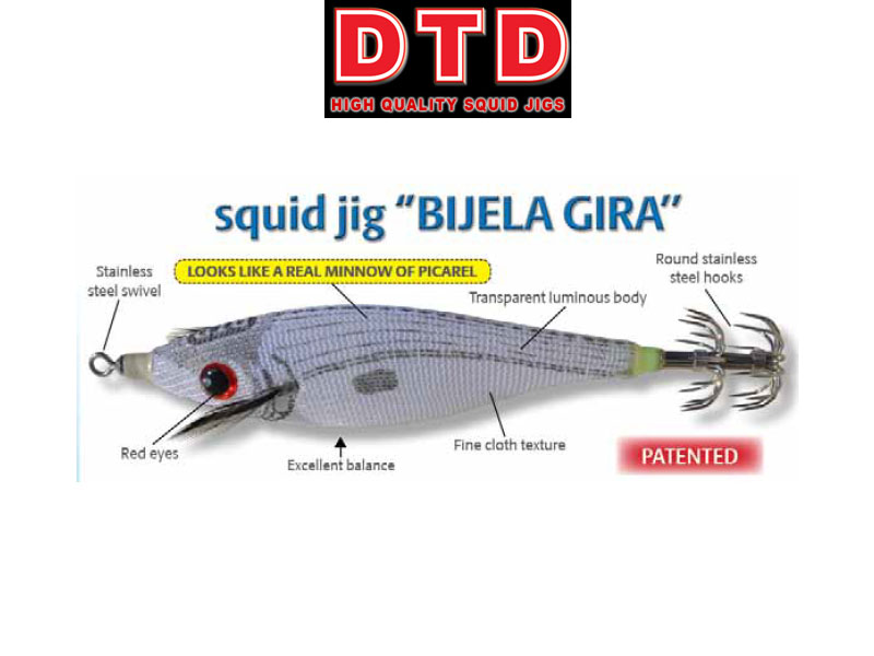 DTD Squid Jig Bijela Gira (Size: 2.0, Color: White)
