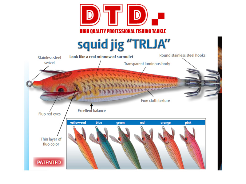 DTD Squid Jig Trlja (Size:3.0, Colour: Yellow-Red)