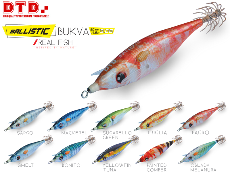 DTD Ballistic Real Fish Bukva ( Size: 3.0B, Color: Sugarello Green)