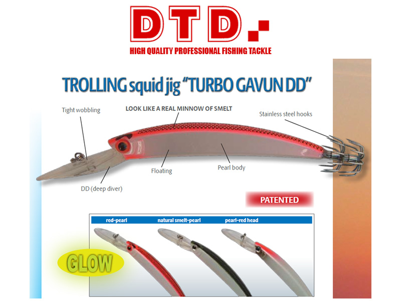 DTD Trolling Squid Jig Turbo Gavun DD (Size: 90mm, Colour: Red)