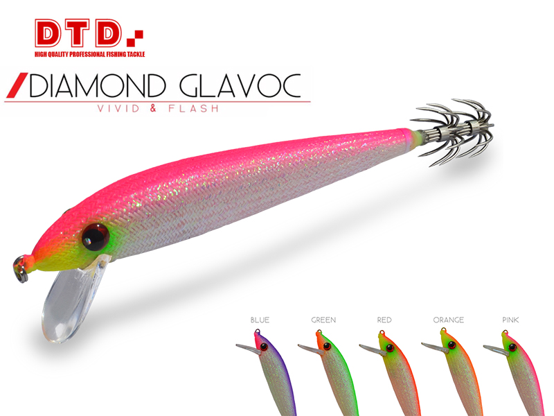 DTD TRolling Squid Jig Diamond Glavoc (Size: 90mm, Color: Red)