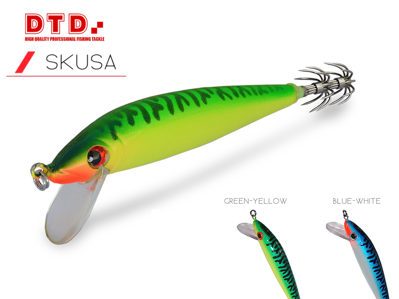 DTD Trolling Squid Jig Skusa (Size: 90mm, Colour: Green Yellow)