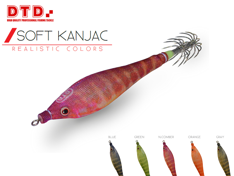 DTD Squid Jig Soft Natural Kanjac (Size:1.5, Color: Orange)
