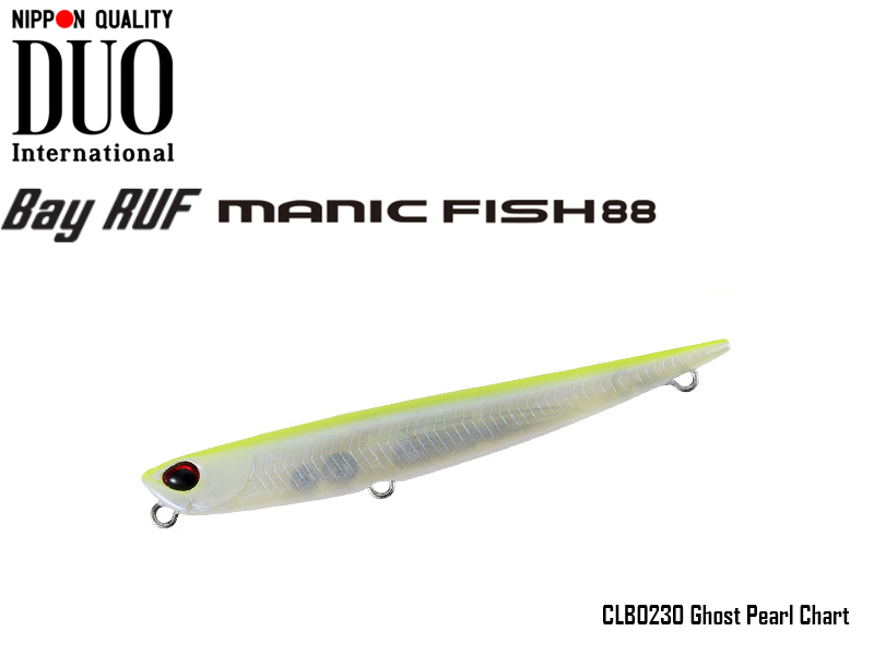 Duo Bay Ruf Mani Fish 88 (Size: 8.8cm, Model: CLB0230 Ghost Pearl Chart)
